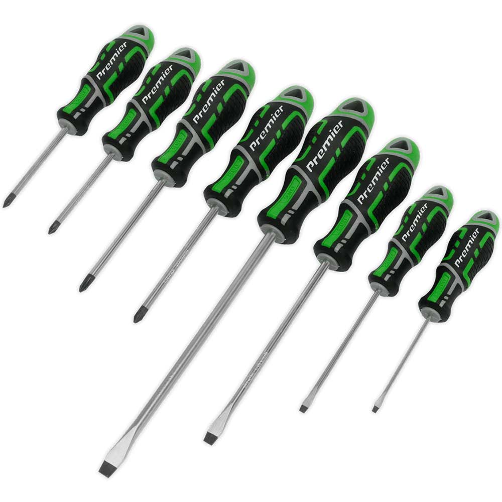 Sealey 8 Piece HripMax Mixed Hi Vis Screwdriver Set in UK Specification