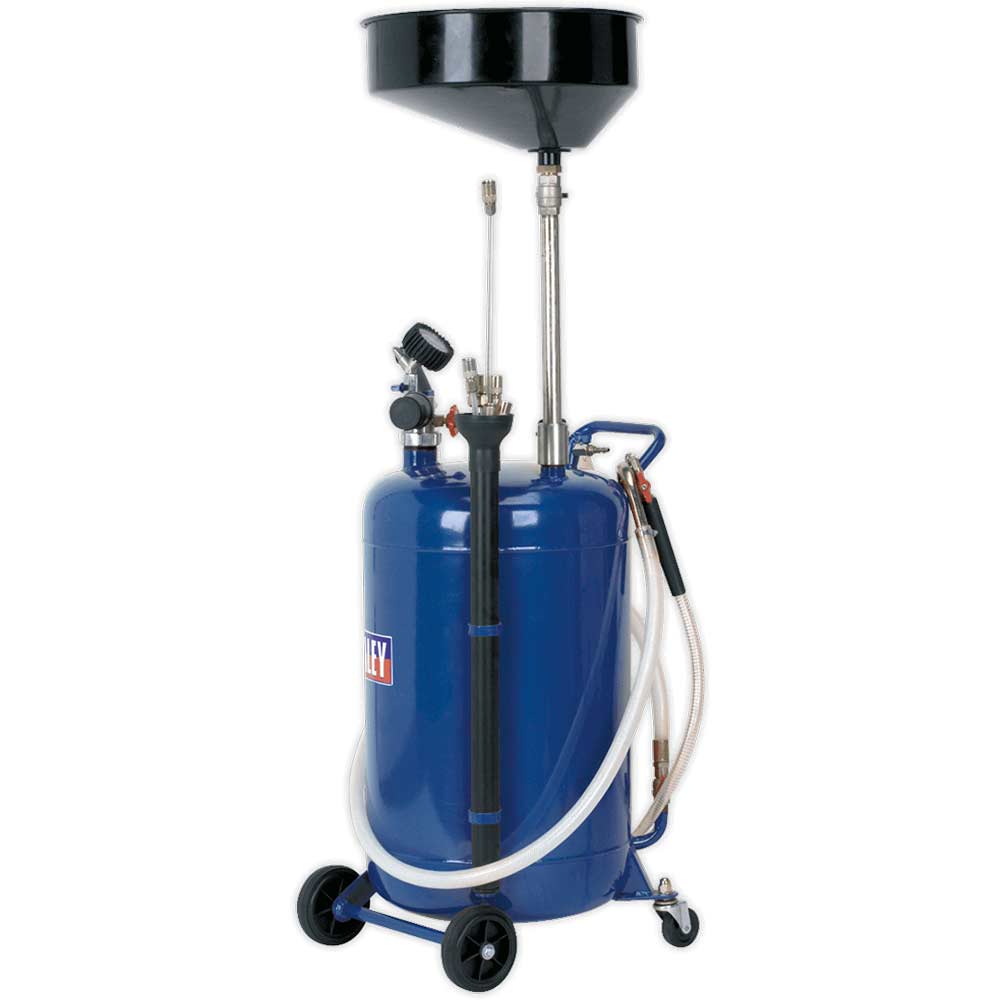 Sealey AK456DX Mobile Oil Drainer Air Discharge and Probes 90l