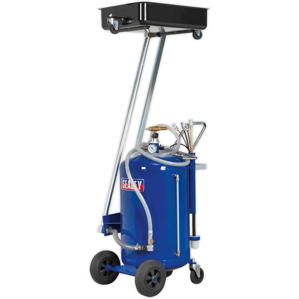 Sealey AK462DX Mobile Oil Drainer Cantilever Air Discharge and Probes 100l