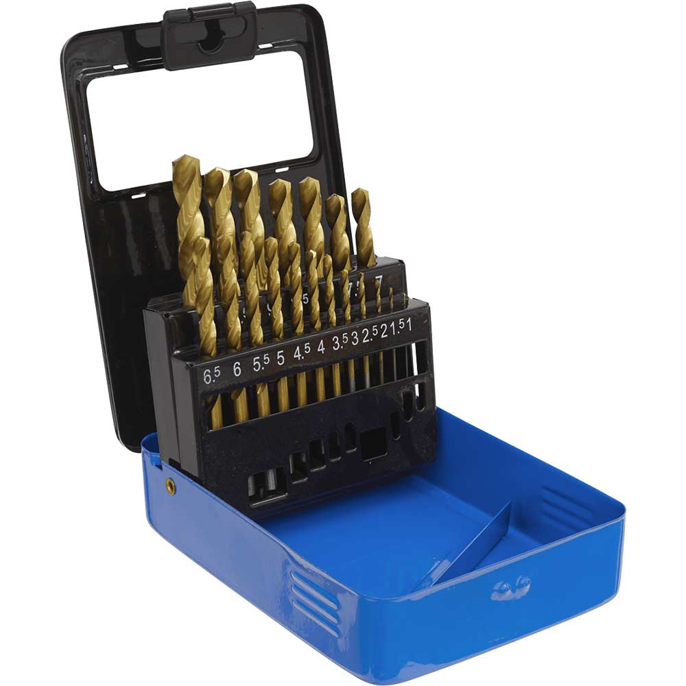 Image of Sealey 19 Piece HSS Titanium Drill Bit Set
