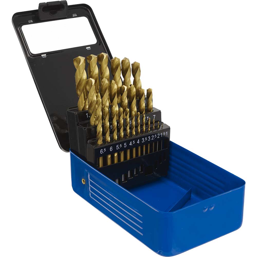 Image of Sealey 25 Piece HSS Titanium Coated Drill Bit Set