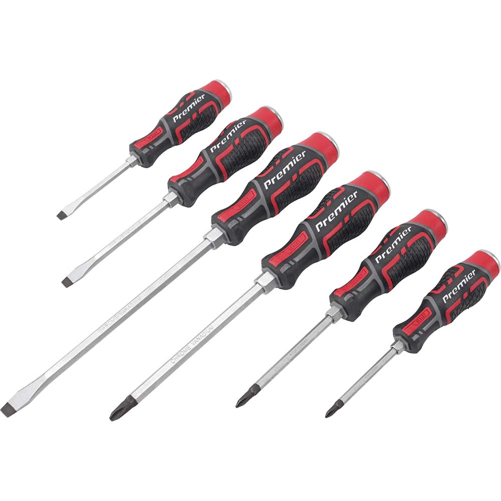 Sealey 6 Piece Slotted and Phillips Hammer Thru Screwdriver Set
