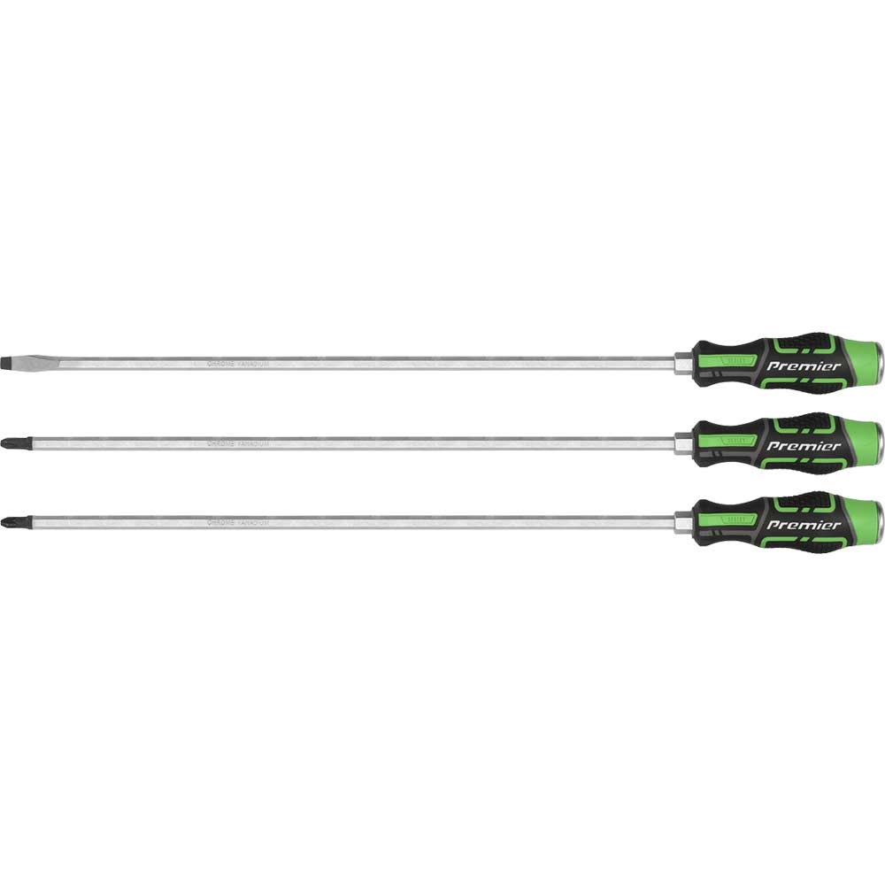 Sealey 3 Piece Slotted and Phillips Hammer Thru Long Screwdriver Set