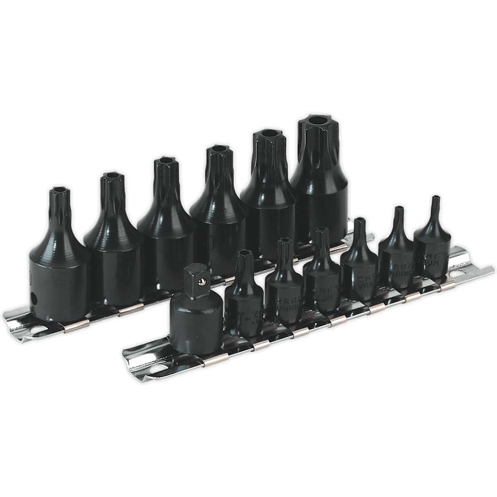 Sealey 13 Piece Impact Security Torx Socket Bit Set Combination