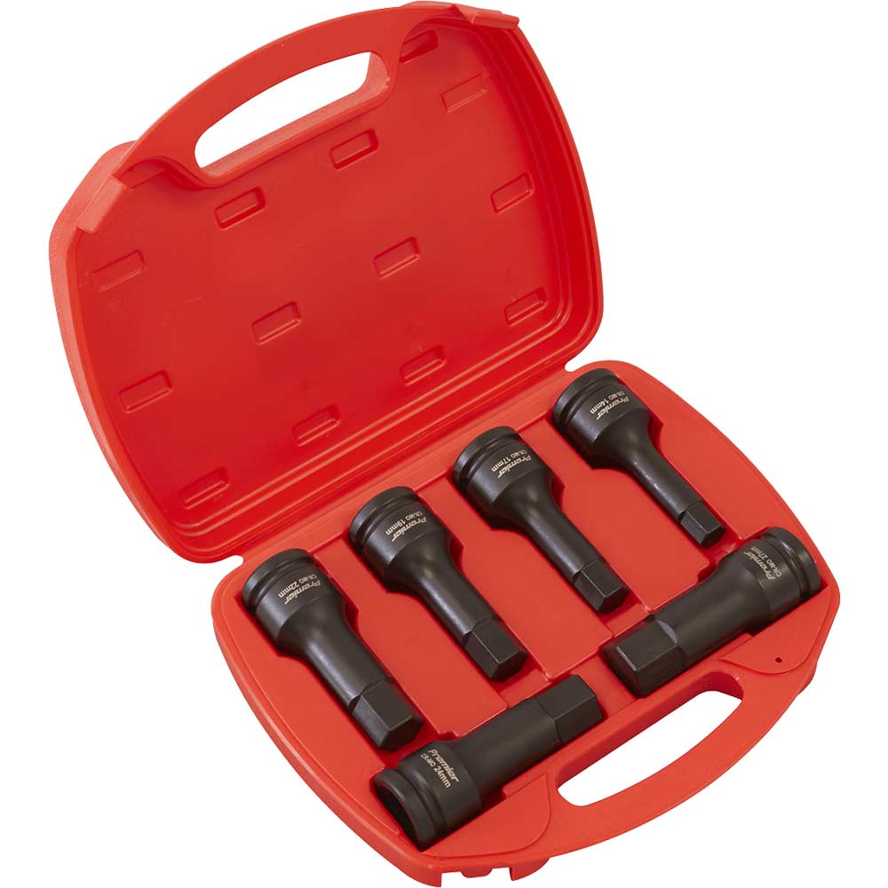Sealey 6 Piece 3/4" Drive Impact Hexagon Socket Bit Set 3/4