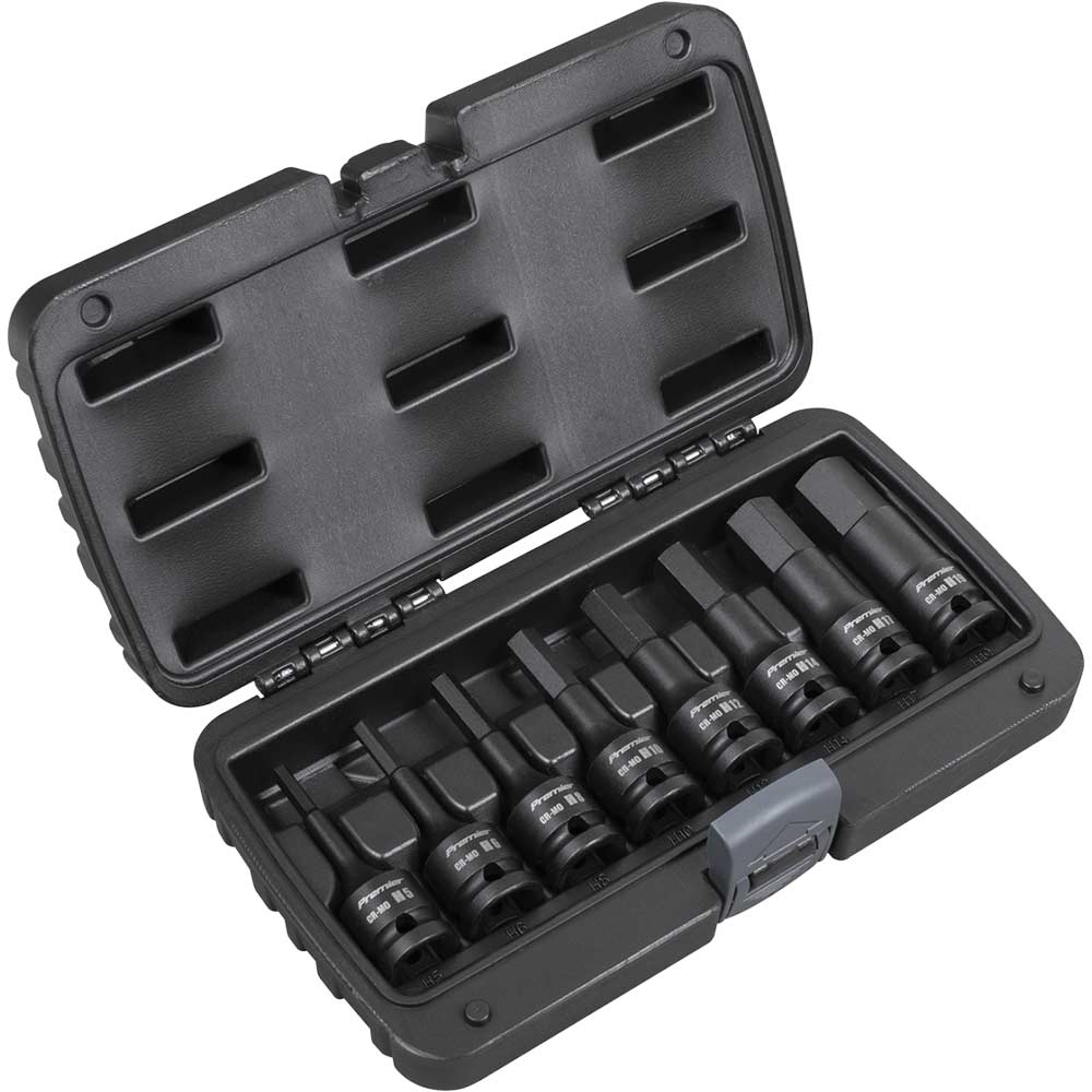 Sealey 8 Piece 1/2" Drive Impact Hexagon Socket Bit Set Metric 1/2