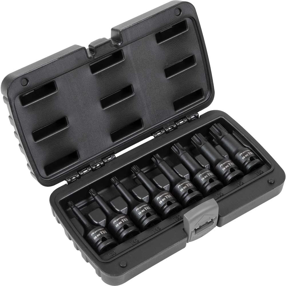 Sealey 8 Piece 1/2" Drive Impact Torx Socket Bit Set 1/2