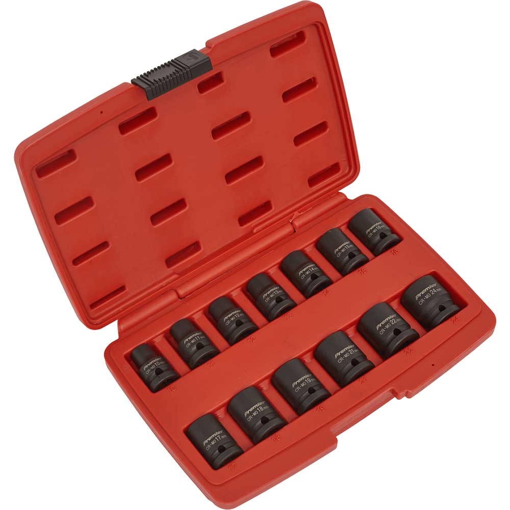 Sealey 13 Piece 1/2" Drive Bi Hexagon Impact Socket Set Metric 1/2