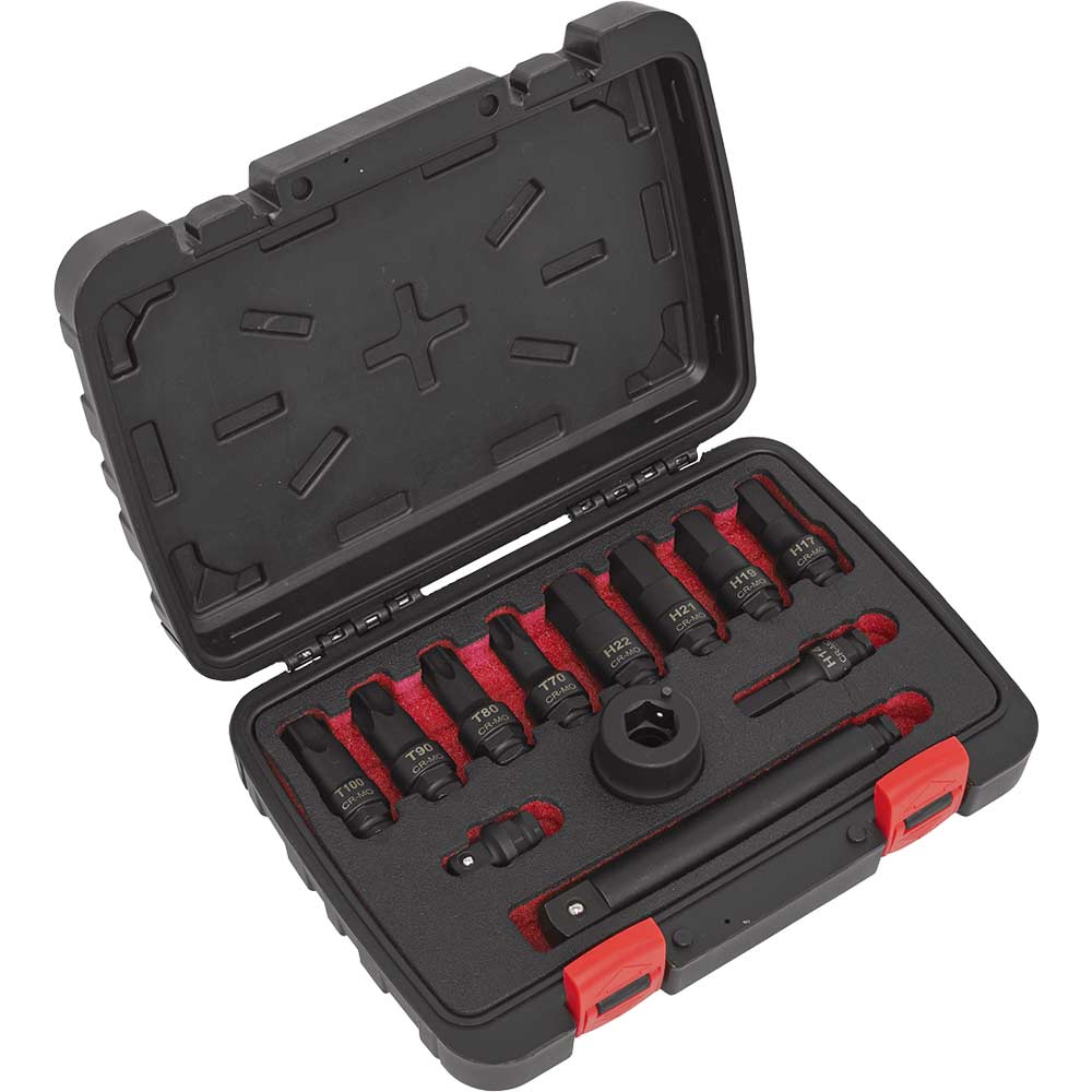 Sealey 12 Piece 3/4" Drive Impact Hex / Torx Socket Bit Set 3/4