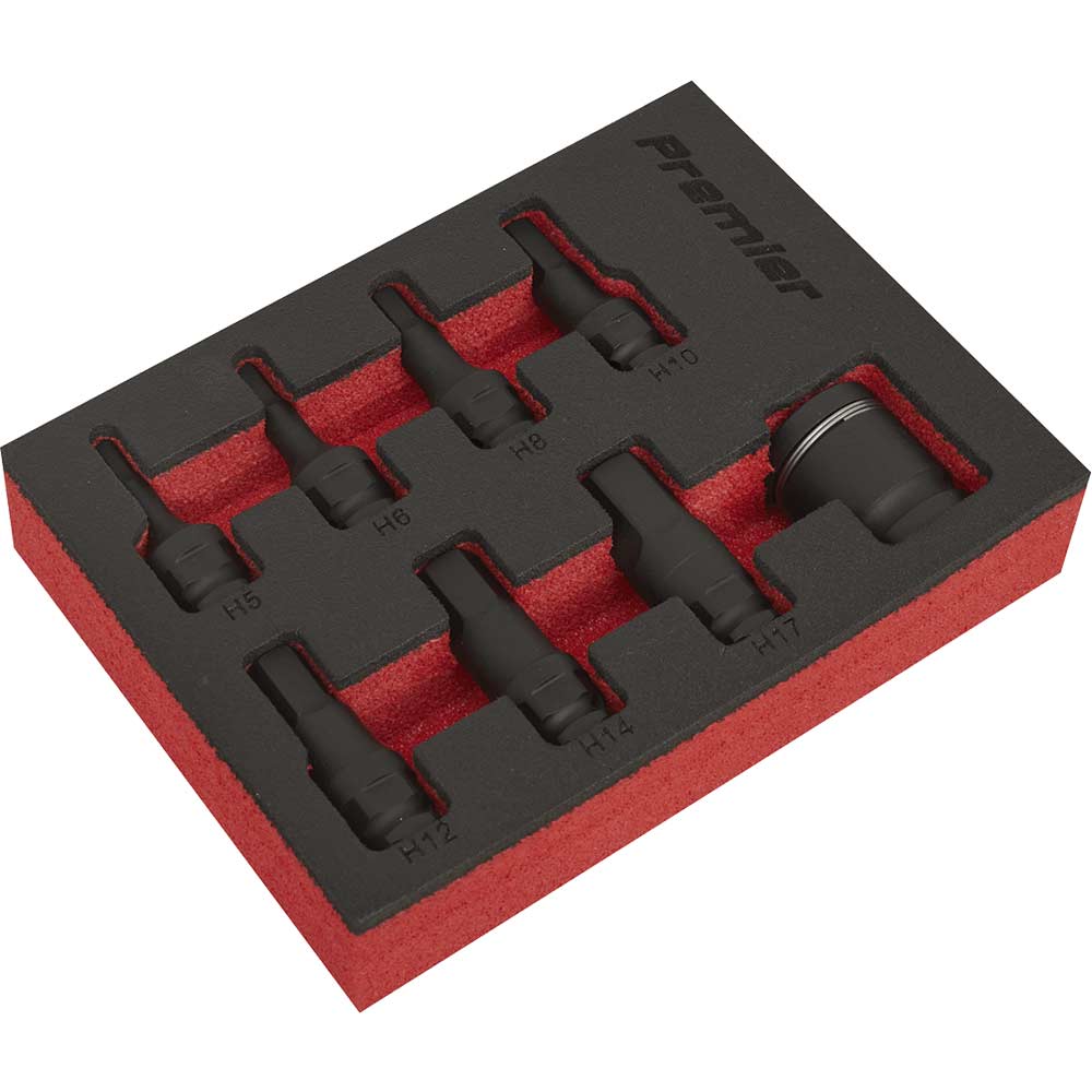 Sealey 8 Piece 3/8" Drive Impact Hex Socket Bit Set 3/8