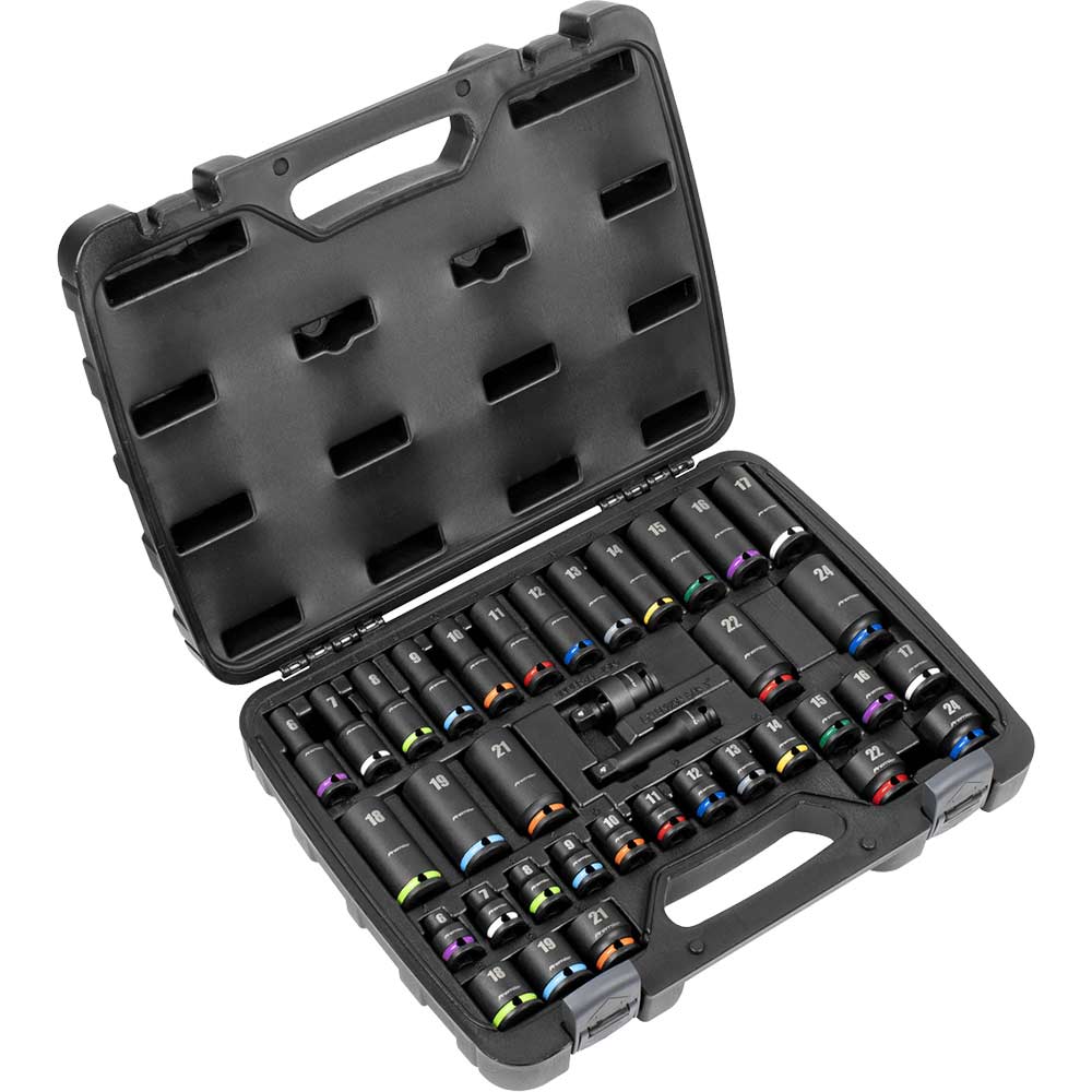 Sealey 36 Piece 3/8" Drive Colour Coded Impact Socket Set 3/8