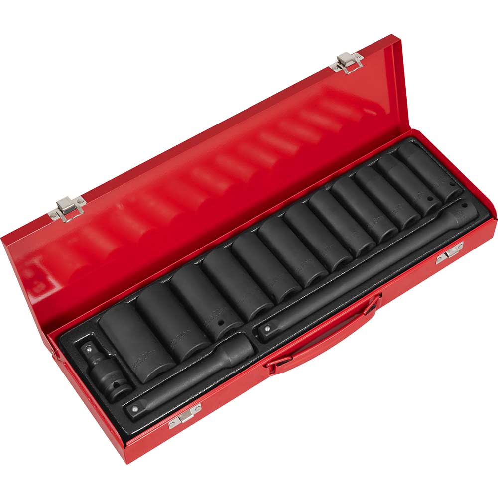 Image of Sealey 15 Piece 1/2" Drive Deep WallDrive Impact Socket Set Metric 1/2"