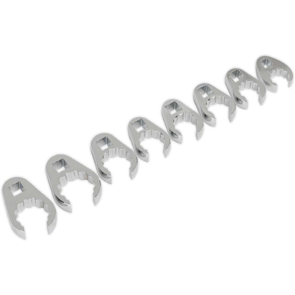 Sealey 8 Piece 1/2" Drive Crow Foot Spanner Set Metric 1/2