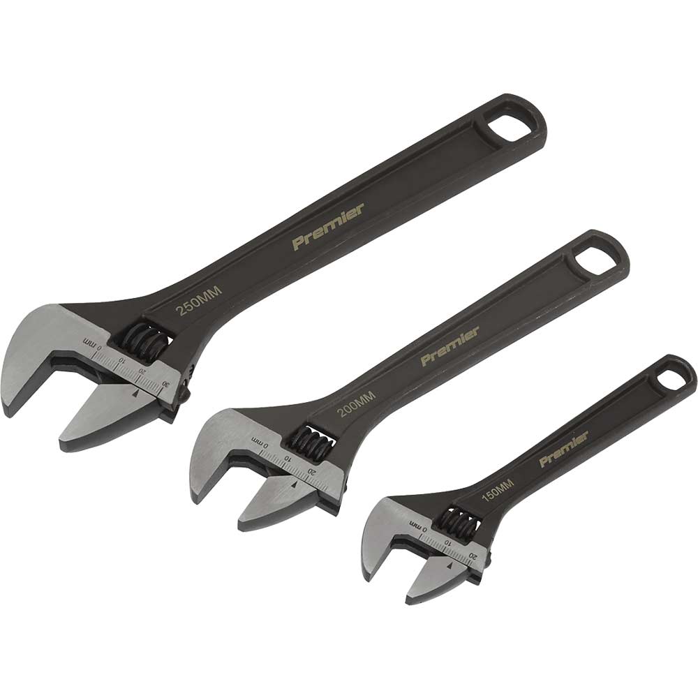 Sealey 3 Piece Adjustable Spanner Set Phosphate Finish