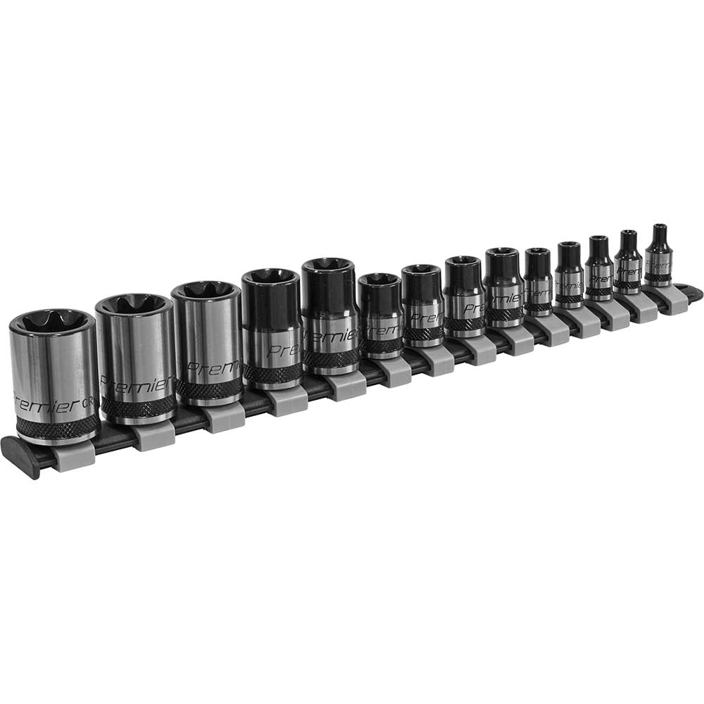 Image of Sealey 14 Piece Black Series Combination Drive Torx Socket Set Combination
