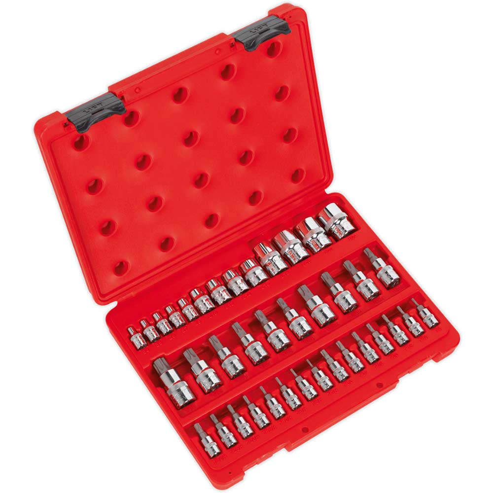 Sealey 38 Piece Combination Drive Torx / Security Torx Socket and Socket Bit Set Combination