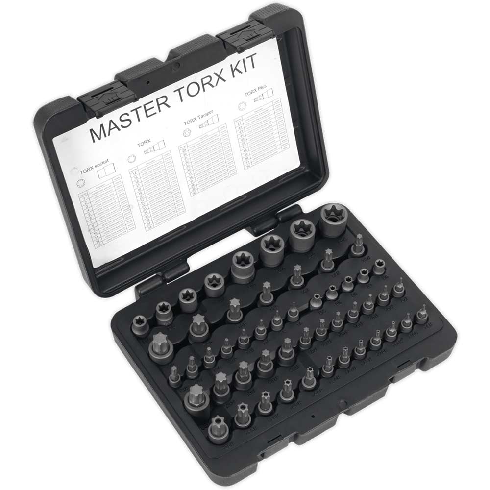 Sealey 52 Piece Torx Master 1/4", 3/8" and 1/2" Drive Socket Set Combination