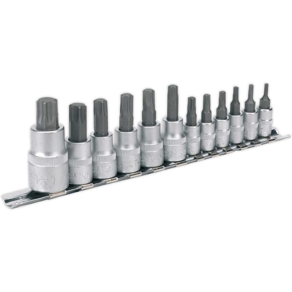 Sealey 12 Piece Combination Drive Torx Socket Bit Set Combination
