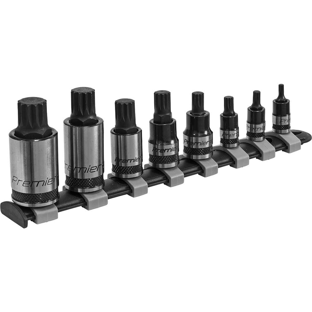 Sealey 8 Piece Combination Drive Spline Socket Bit Set Combination
