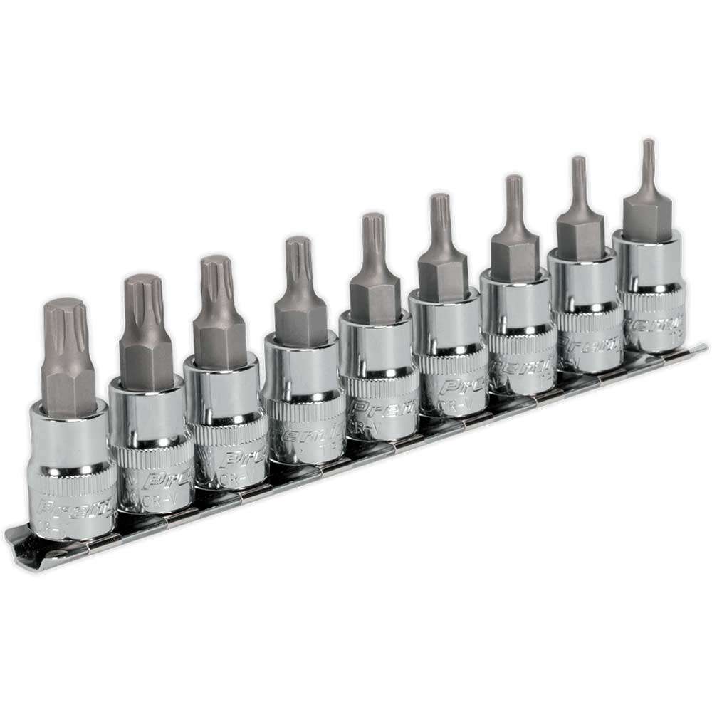 Sealey 9 Piece 3/8" Drive Torx Plus Socket Bit Set 3/8" 50mm