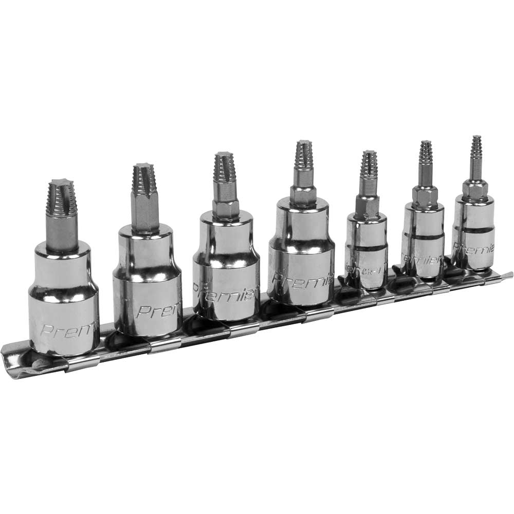 Sealey 7 Piece 1/4" and 3/8" Drive Lock On Torx Socket Bit Set Combination