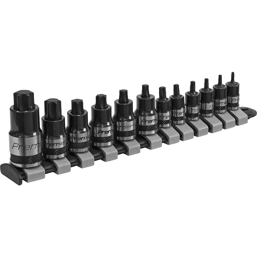 Sealey 12 Piece Black Series Stubby Torx Socket Bit Set Combination