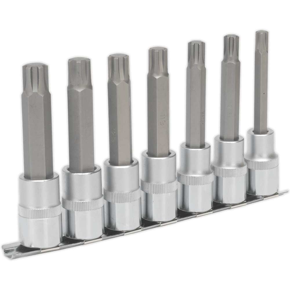 Sealey 7 Piece 1/2" Drive Ribe Socket Bit Set 1/2" in UK Specification