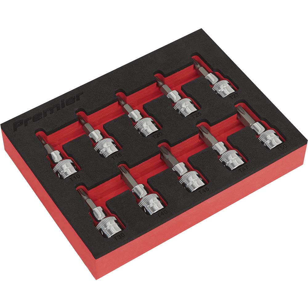 Sealey 10 Piece 3/8" Drive Torx Socket Bit Set 3/8