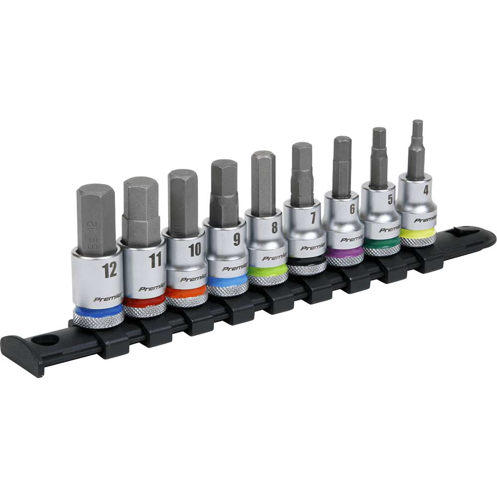 Sealey 3/8" Drive Colour Coded Hexagon Socket Bit Set 3/8
