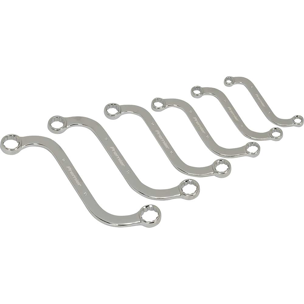 Image of Sealey 6 Piece S Type Ring Spanner Set Metric