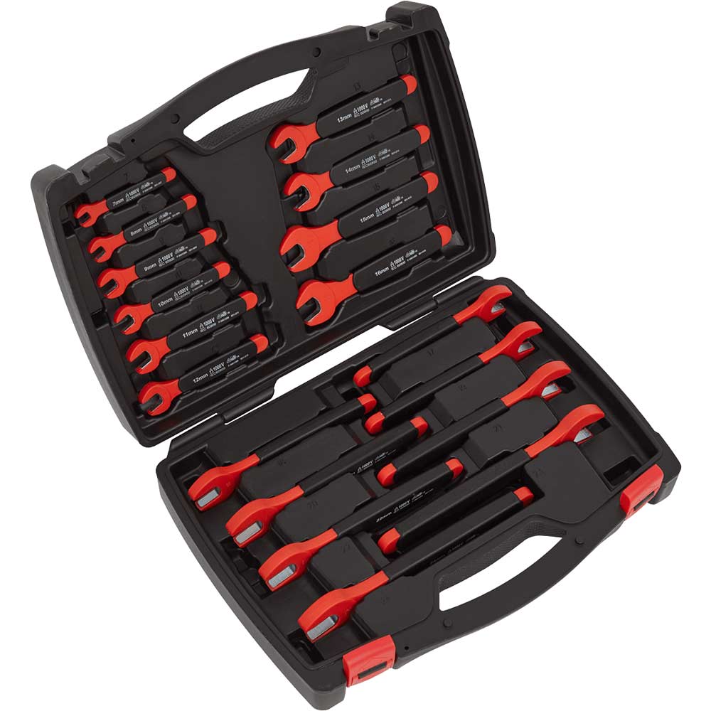 Sealey 18 Piece VDE Insulated Open End Spanner Set