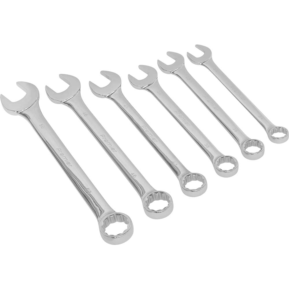 Image of Sealey 6 Piece Super Jumbo Combination Spanner Set Metric