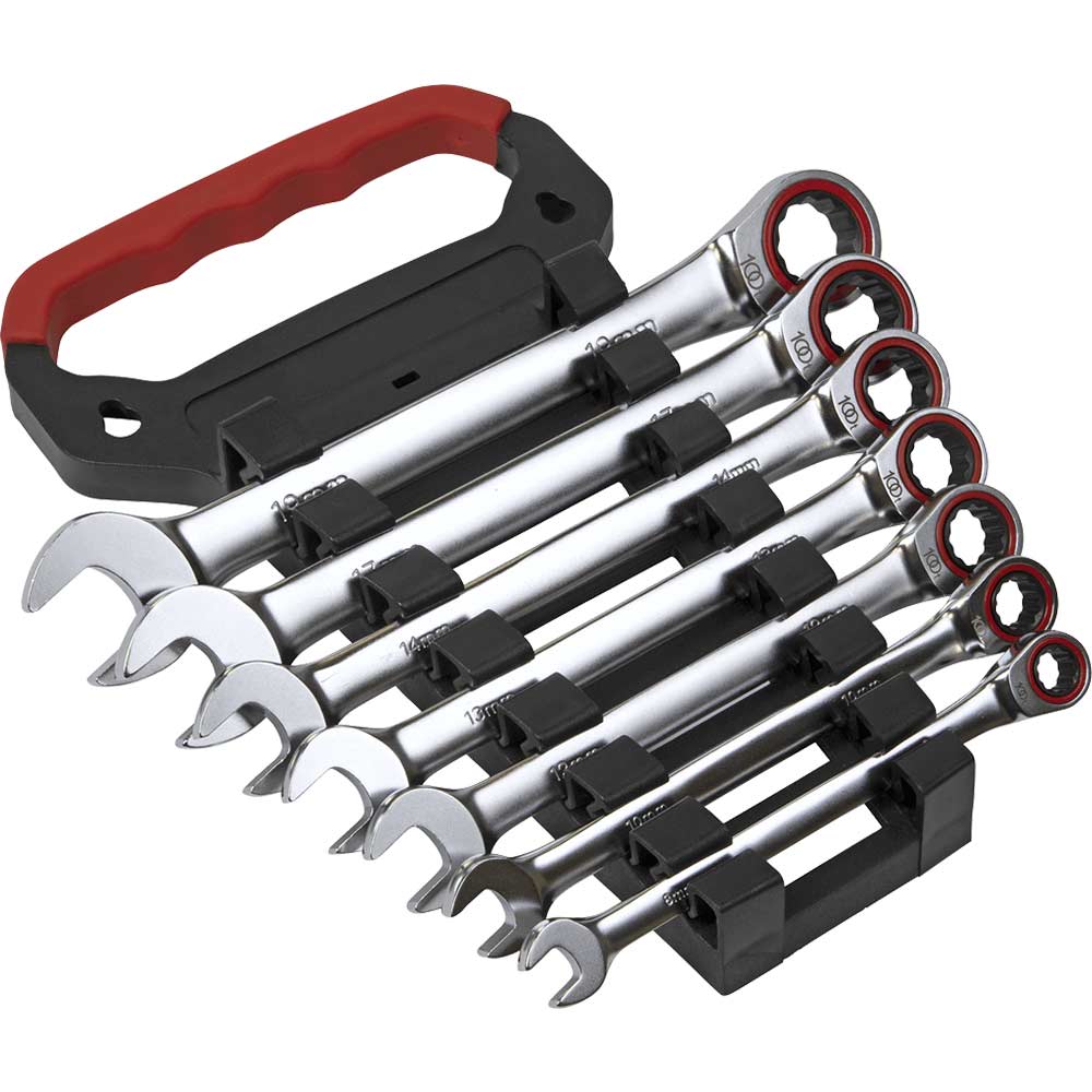Sealey 7 Piece Ratchet Combination Spanner Set
