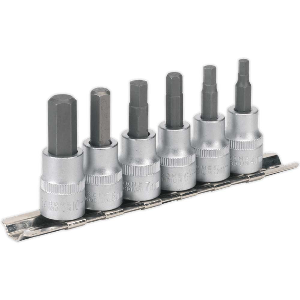Sealey 6 Piece 3/8" Drive Hex Key Socket Bit Set Metric 3/8" in UK Specification