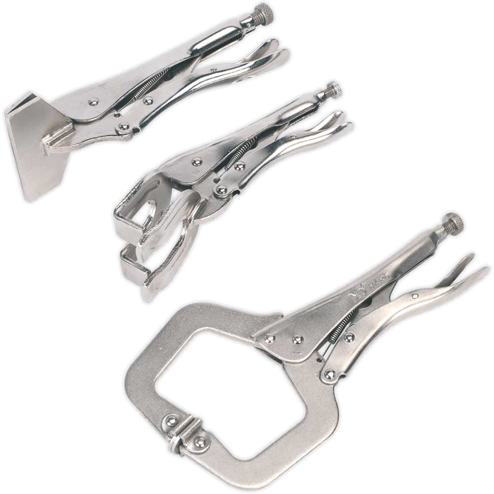 Image of Sealey 3 Piece Sheet Metal and Welding Clamp Set