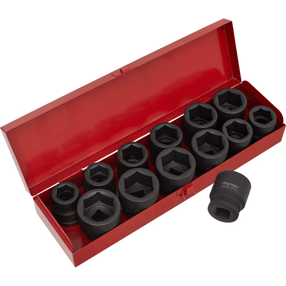 Sealey 14 Piece 3/4" Drive Hexagon Impact Socket Set Metric and Imperial 3/4