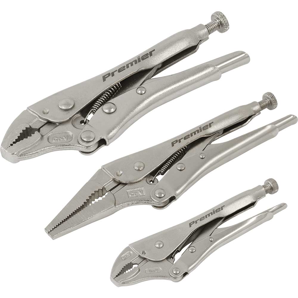 Sealey Premier 3 Piece Locking Pliers Set in Tool Roll