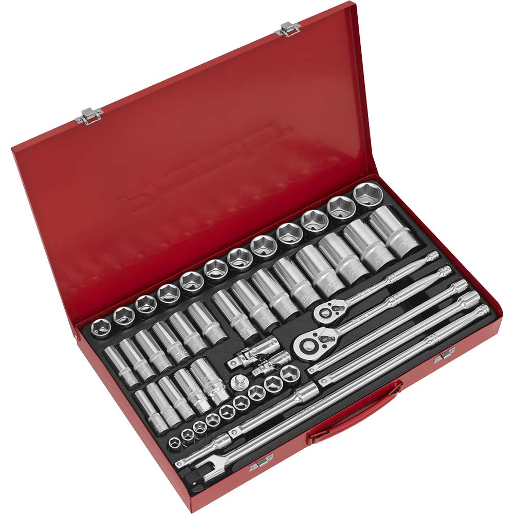 Sealey 50 Piece Combination Drive Hexagon WallDrive Socket Set Combination