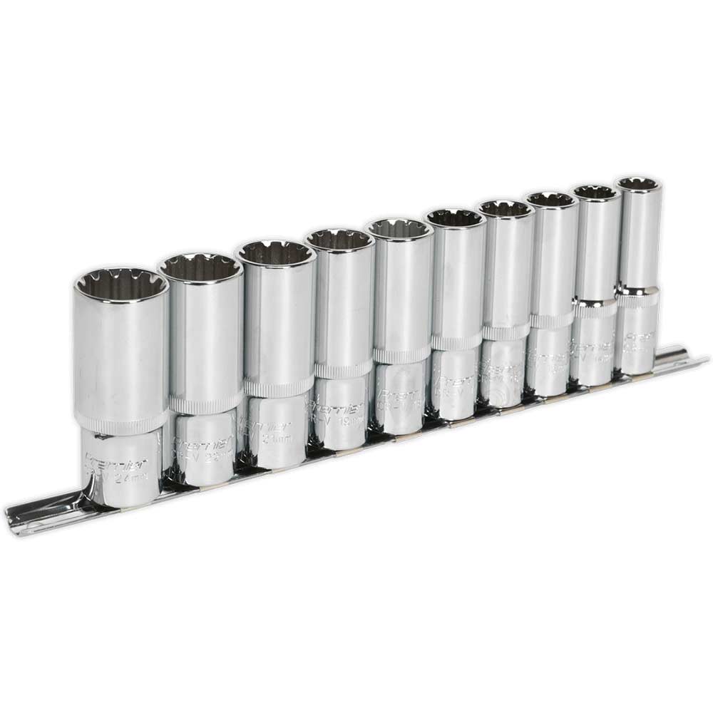 Sealey 10 Piece 1/2" Drive Deep Spline Torx Socket Set 1/2