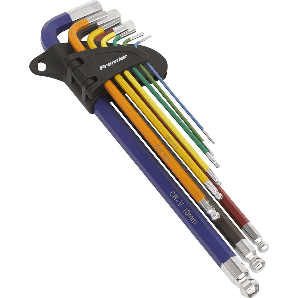 Click to view product details and reviews for Sealey Ak7191 9 Piece Colour Extra Long Ball End Hexagon Allen Key Set Metric.