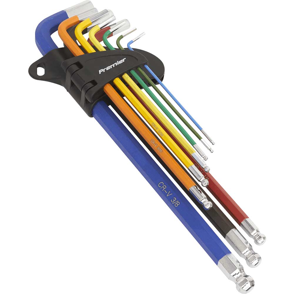 Click to view product details and reviews for Sealey 9 Piece Colour Coded Extra Long Ball End Hex Key Set Imperial.