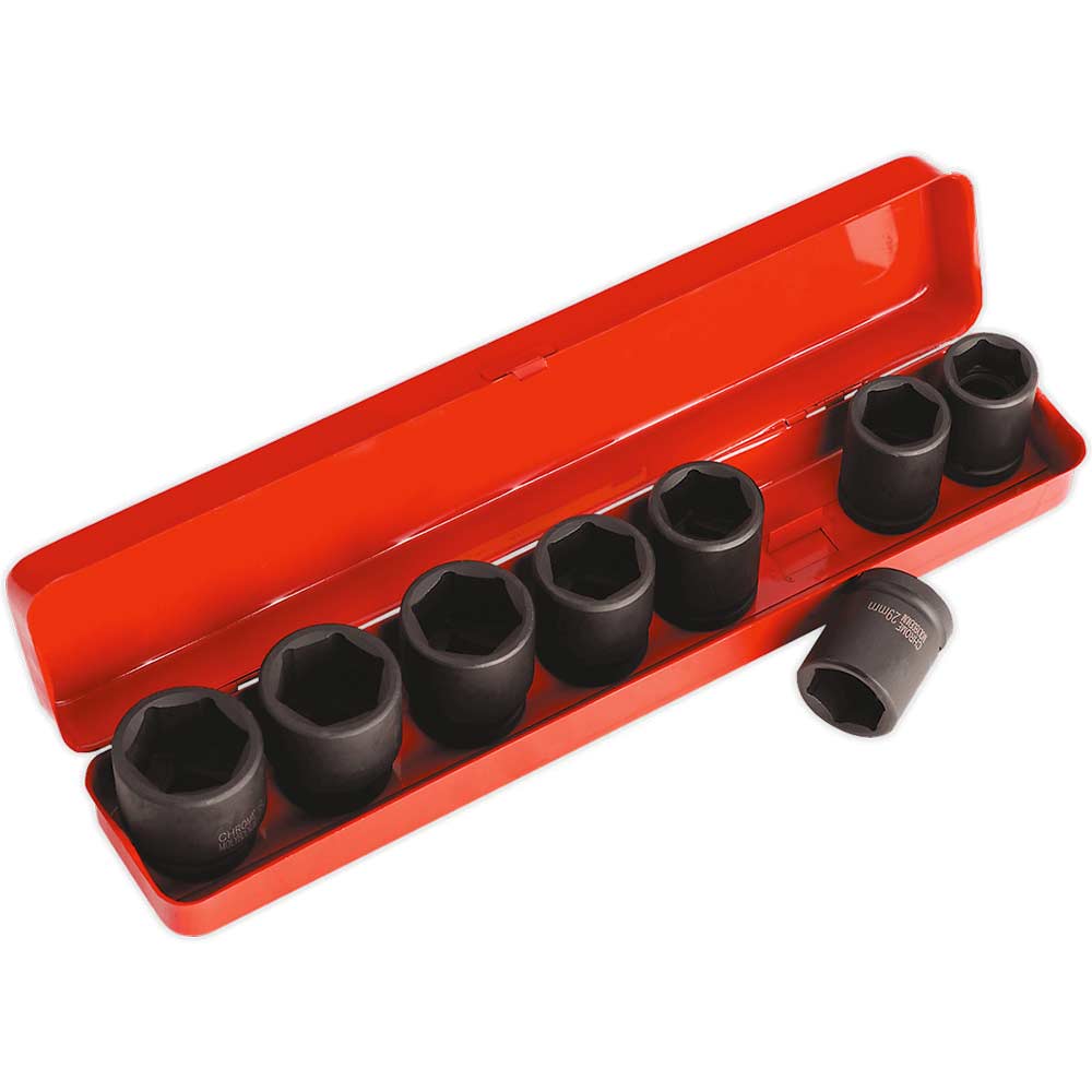 Sealey 9 Piece 3/4" Drive Hexagon Impact Socket Set 3/4