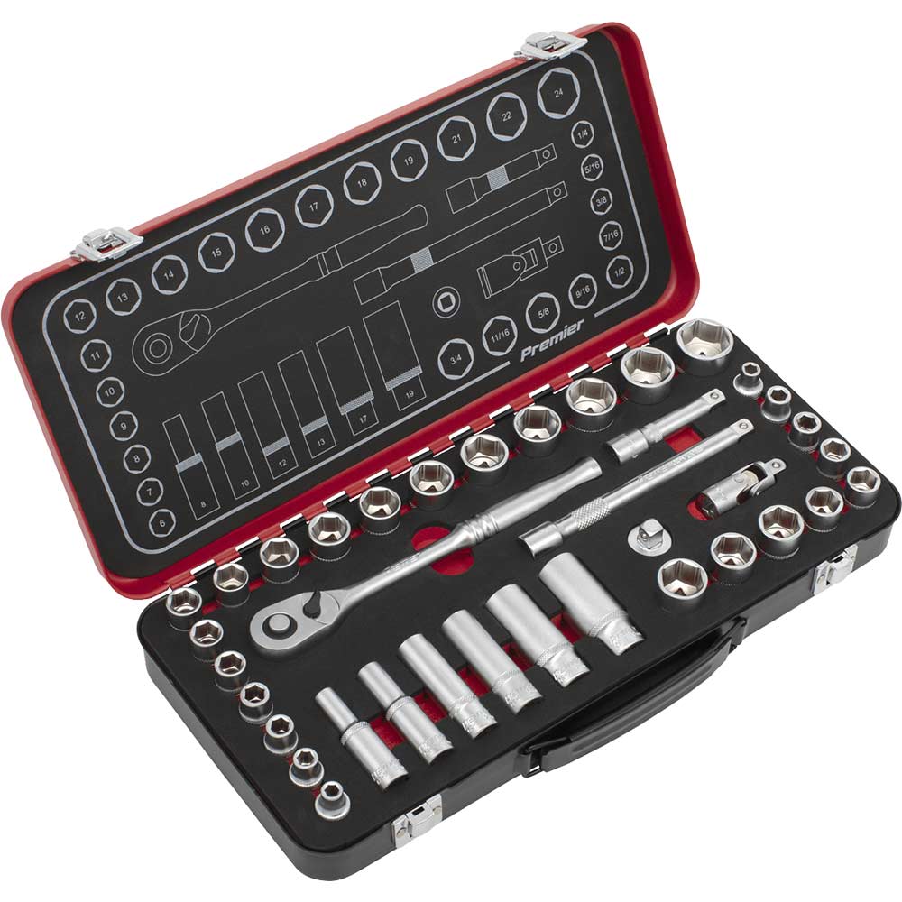Sealey Platinum Series 37 Piece 3/8" Drive Socket Set Metric and Imperial 3/8