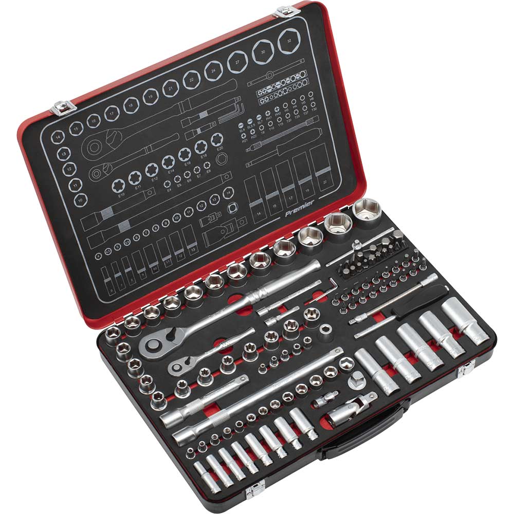 Sealey Premier Platinum Series 108 Piece 1/4" and 1/2" Drive Socket Set Combination