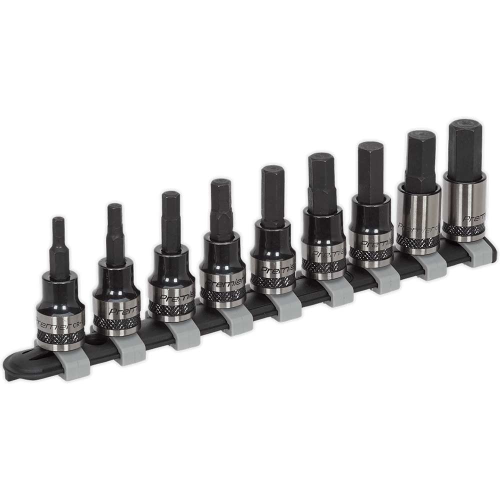 Sealey 9 Piece 3/8 Drive Hex Socket Bit Set Metric 3/8