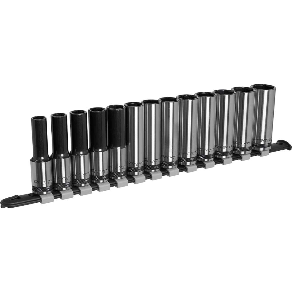 Sealey Black Series 13 Piece 1/2" Drive Deep Hexagon Socket Set 1/2