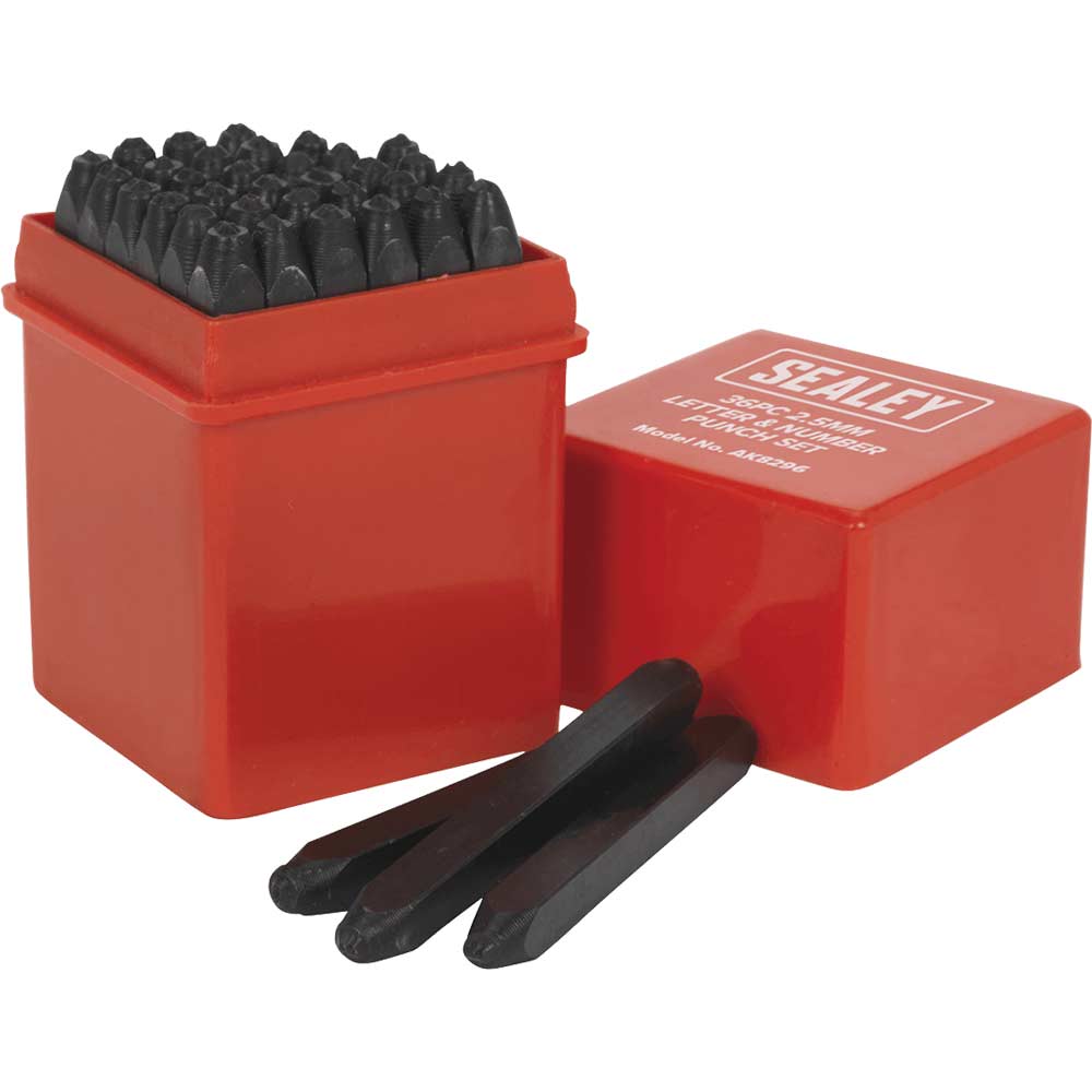 Sealey 36 Piece Letter and Number Punch Set 2.5mm