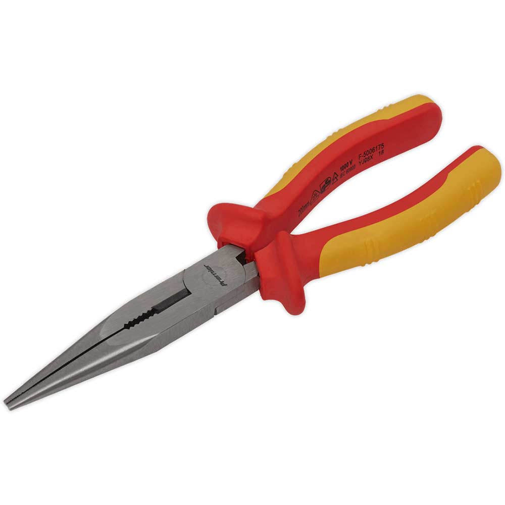 Sealey VDE Insulated Long Nose Pliers 200mm