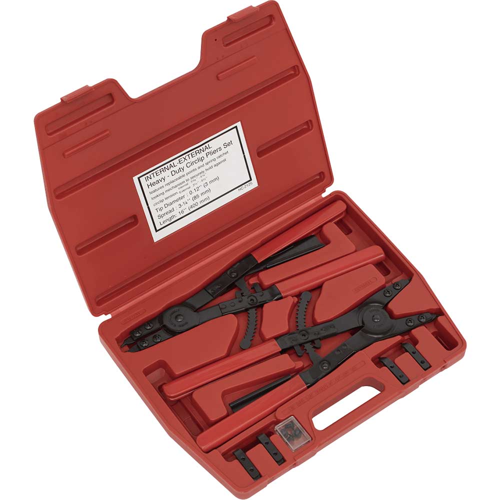 Sealey Heavy Duty Circlip Plier and Interchangeable Tip Set