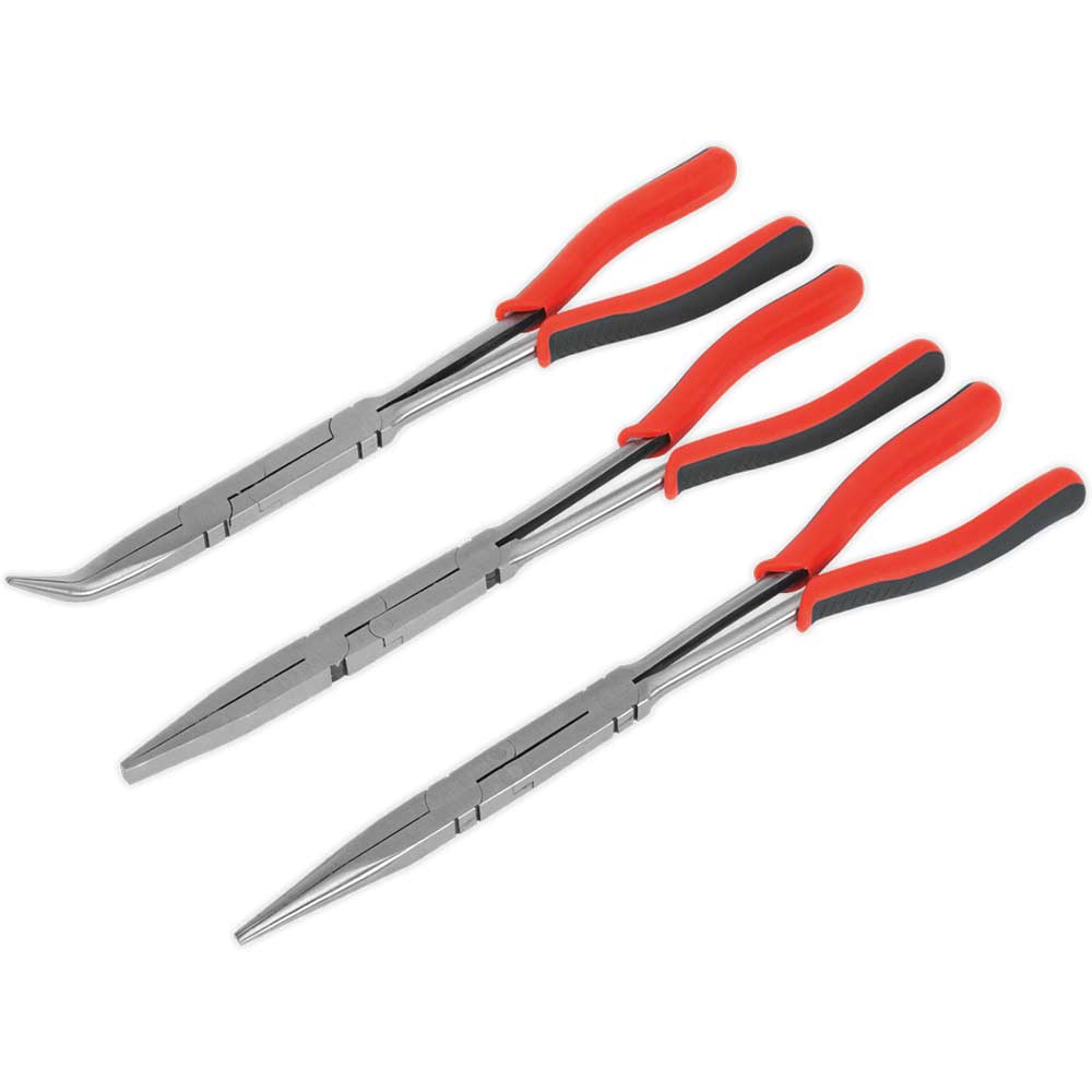 Image of Sealey 3 Piece Long Reach Double Joint Pliers Set